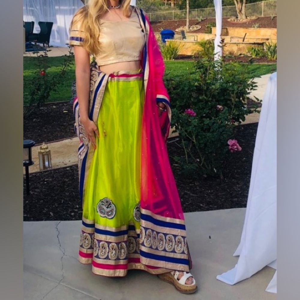 Indian Silk Embroidered Ghagra Choli (3PC set)